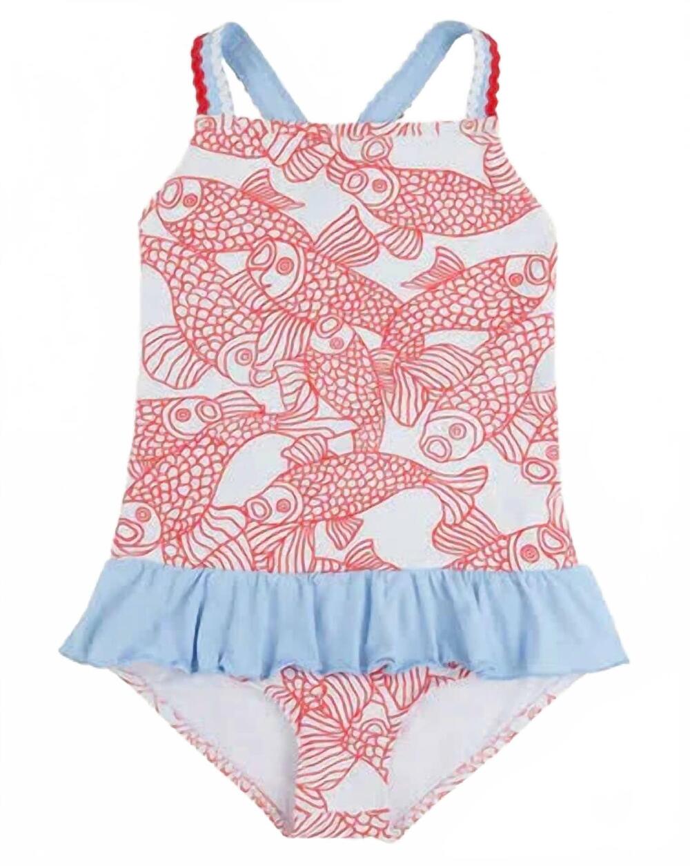 NEW THE BEAUFORT BONNET COMPANY kids taylor bay swimsuit in red